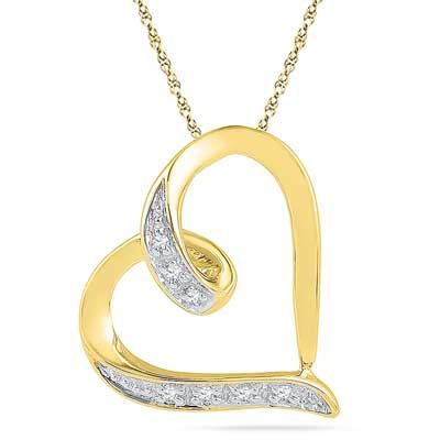 "18 Kt Gold Darling Heart Diamond Pendant  - Ph016509 - Click here to View more details about this Product